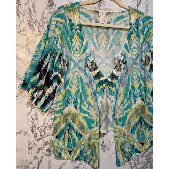 Chico's Women's Open-Front Kimono Cardigan  Size 0  Multicolor - Picture 7 of 8